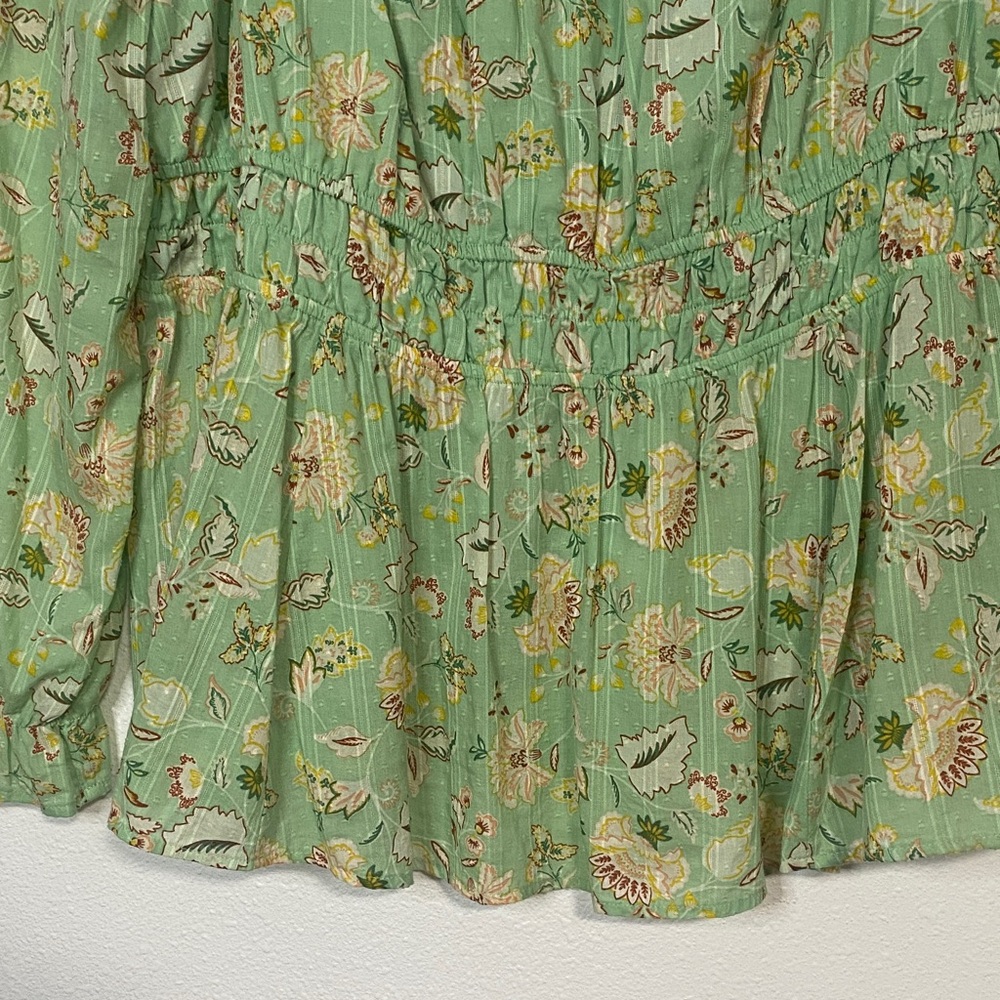 Torrid Mint Floral Peplum Blouse Size 2X - Picture 7 of 15